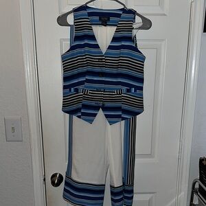 New Women’s Blue&White Striped Set - Petite Small